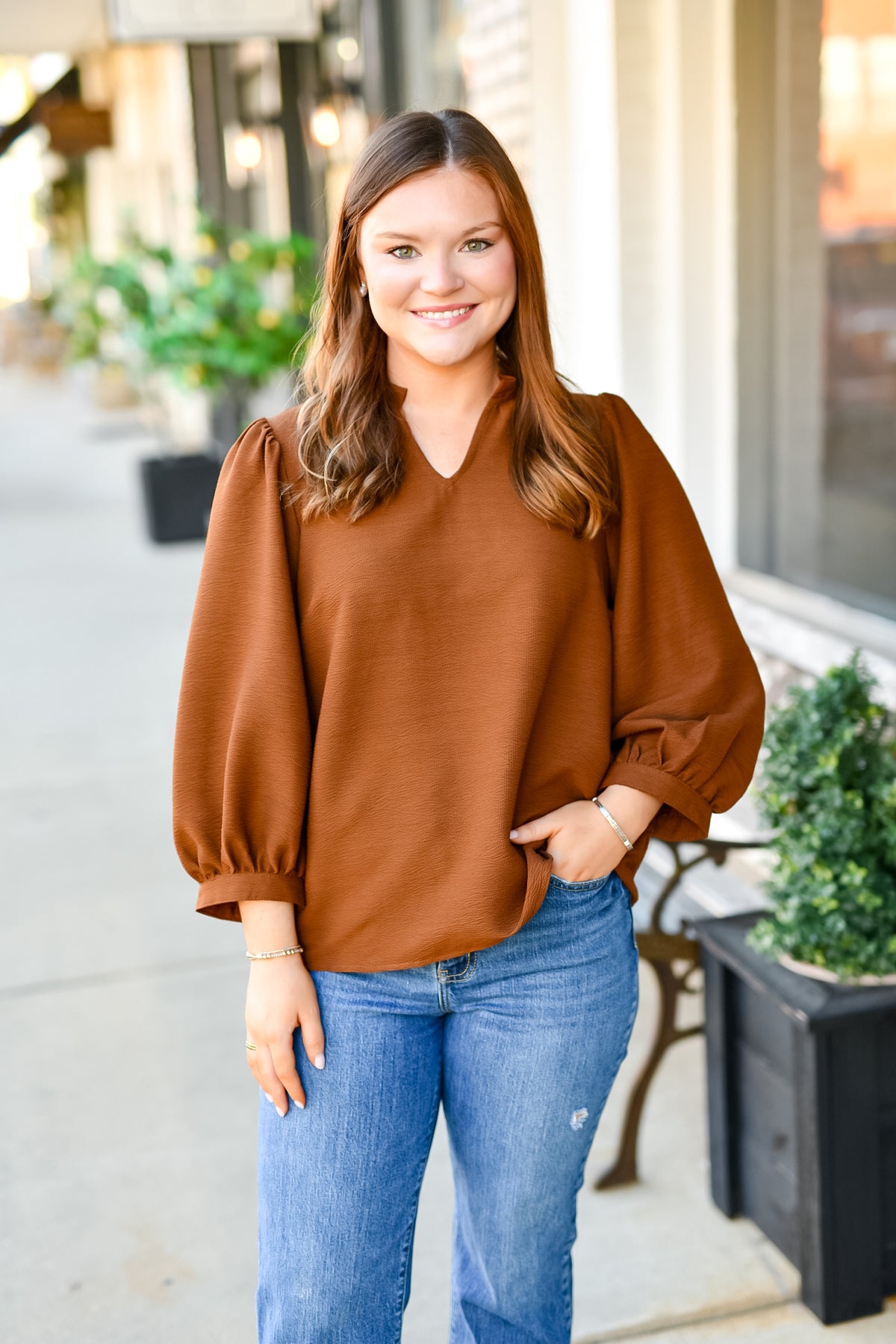 The Autumn Avenue Top in Brown