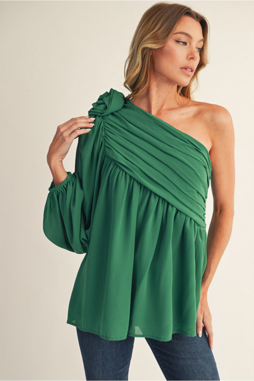 The Juliette One-Shoulder in Green