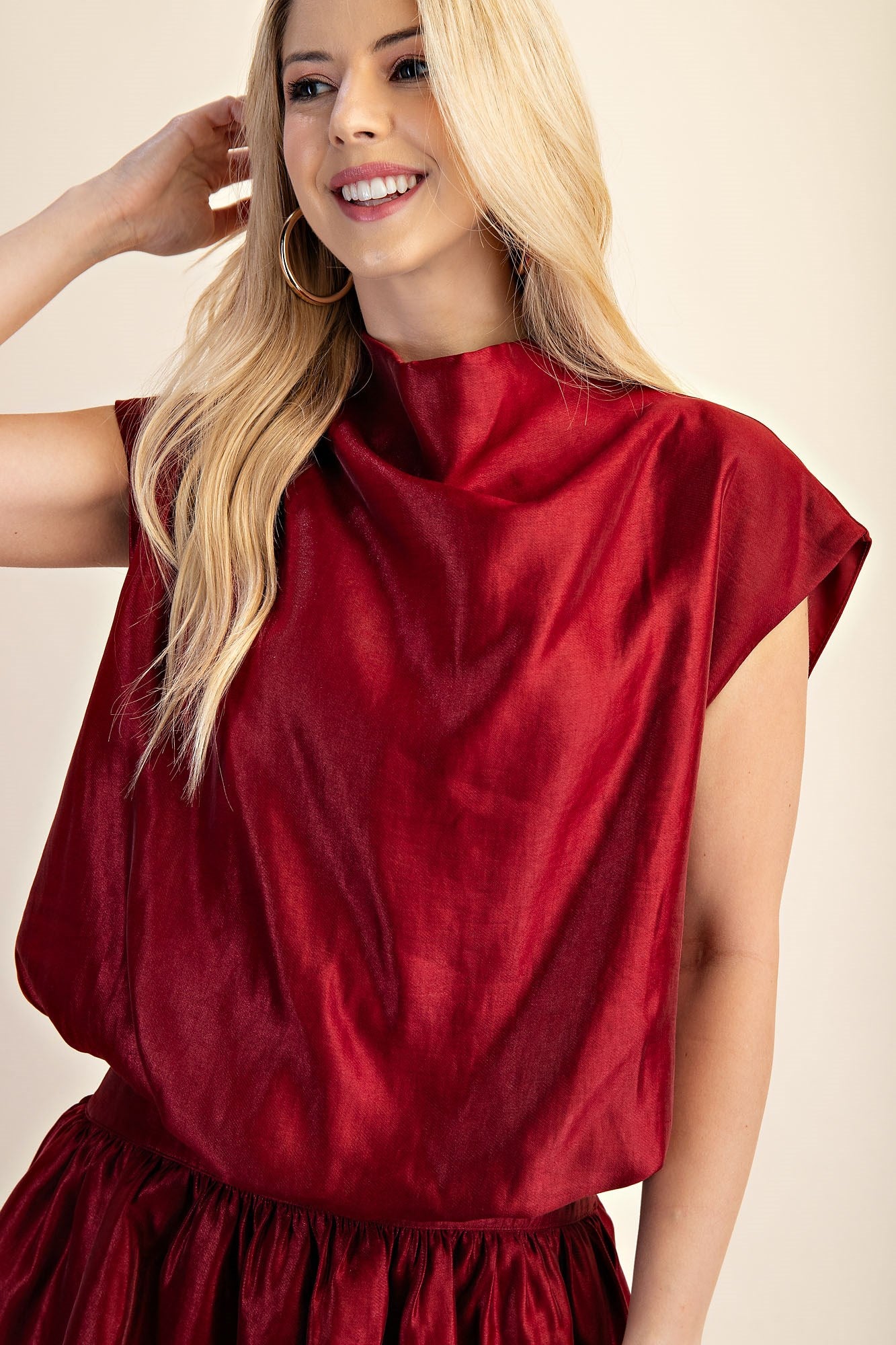Burgundy luxe Balloon Top