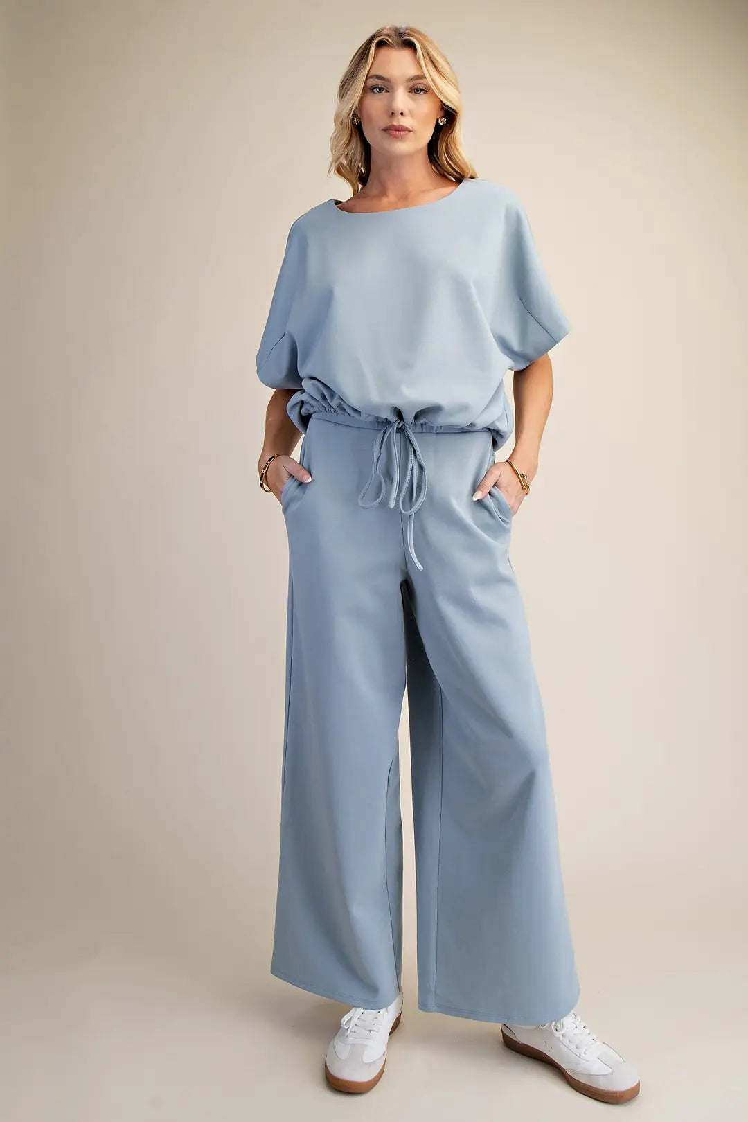 Midnight Ease Wide-Leg Set in Blue