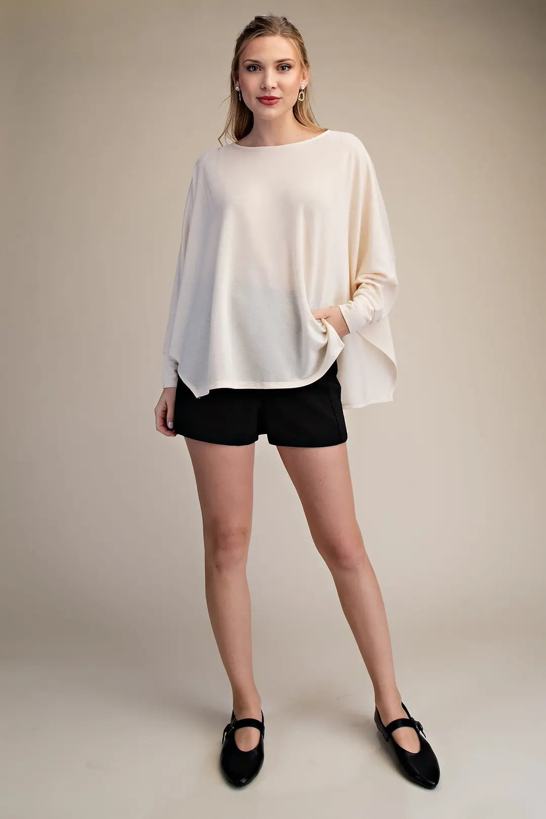 Flare Knit Top in Cream