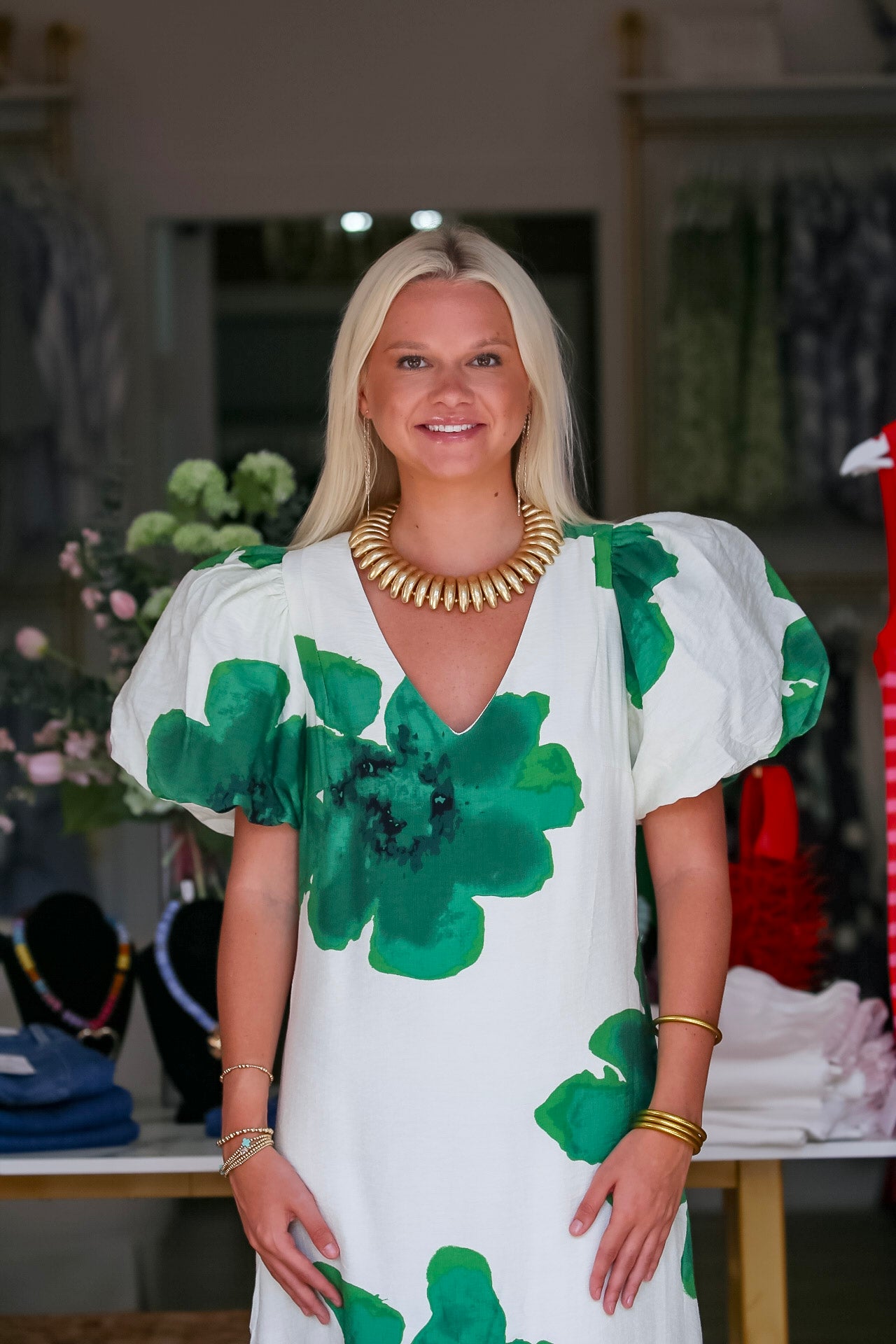 Painted Petals Maxi in Green