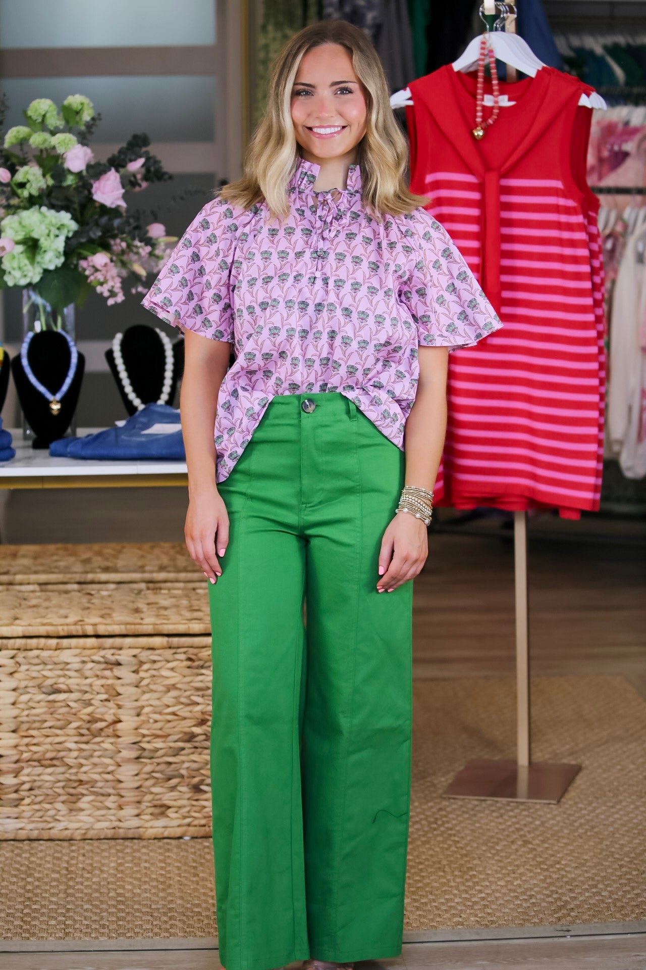 Sweet Grace Floral Top in Pink