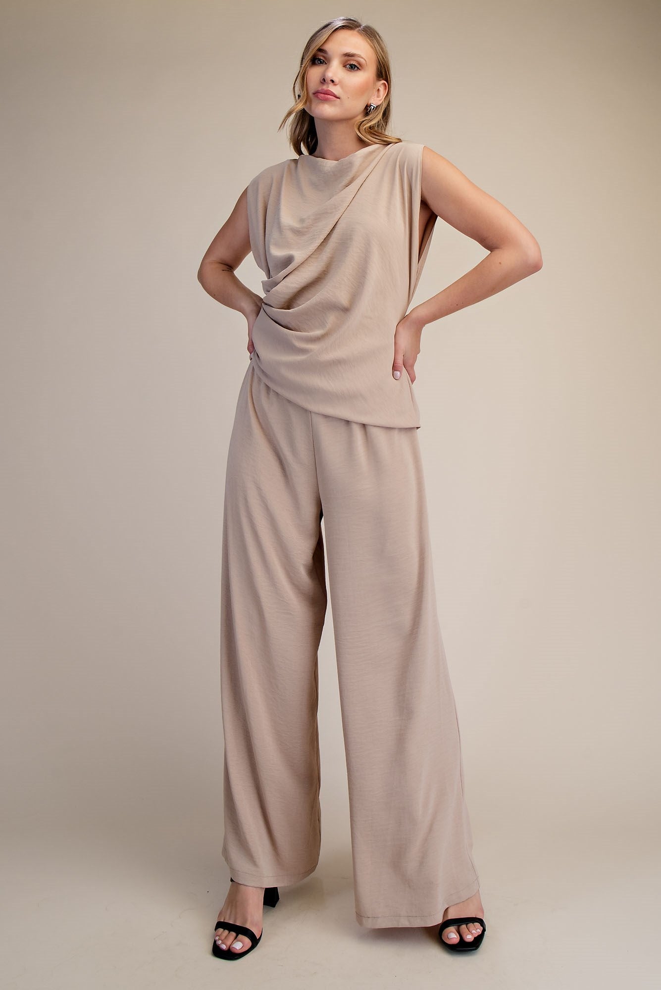 The Effortless Muse Jumpsuit-Taupe