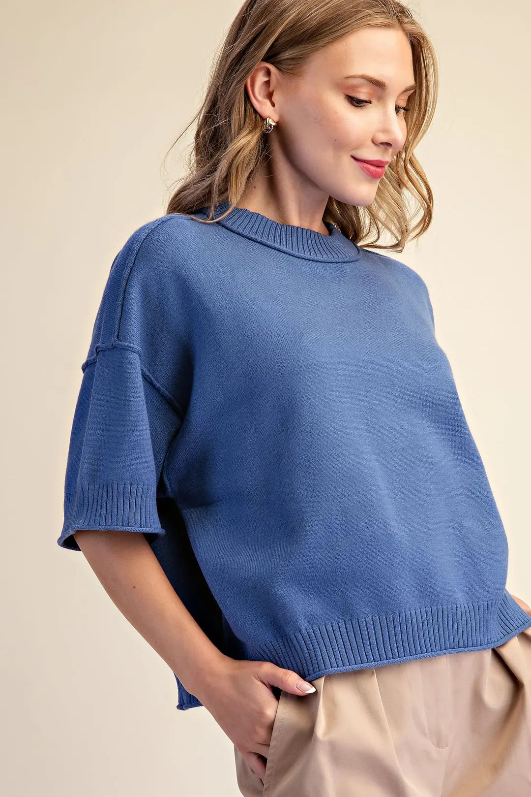 Crew Neck Sweater in Slate