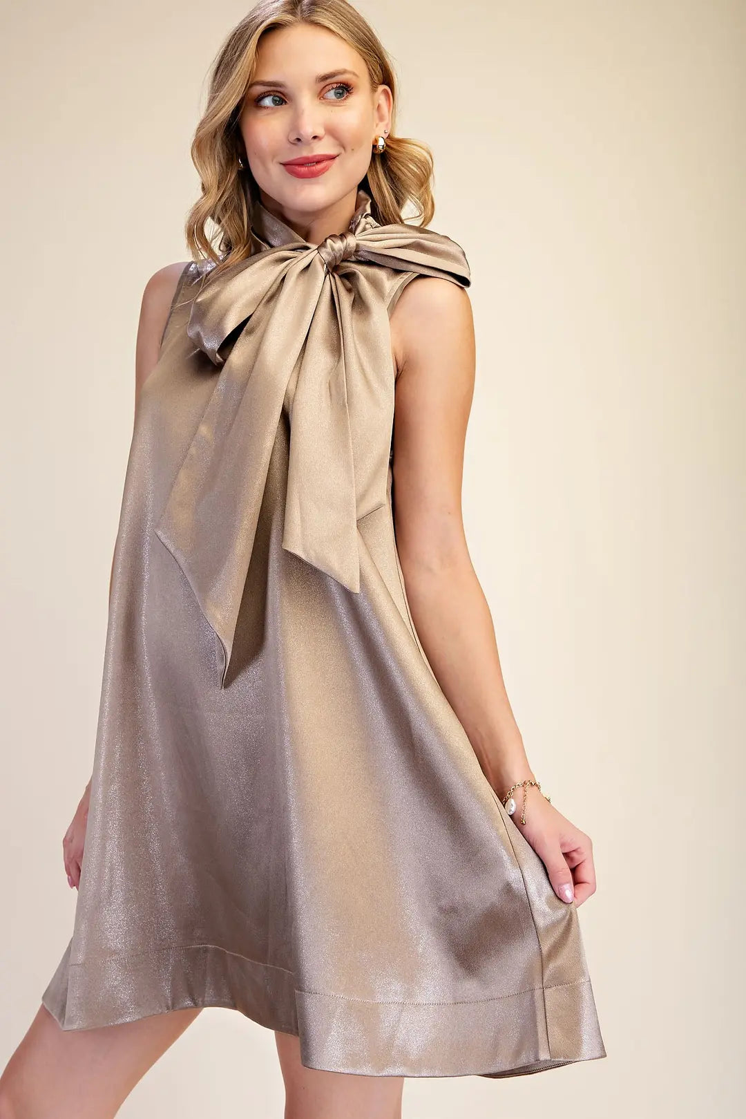 The Bow Dress in Mocha