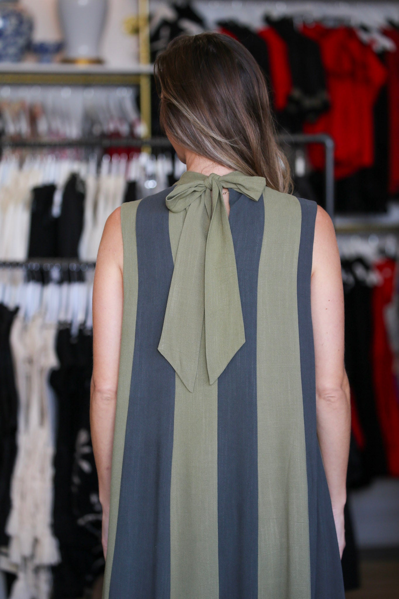 Olive Colorblock Maxi Dress