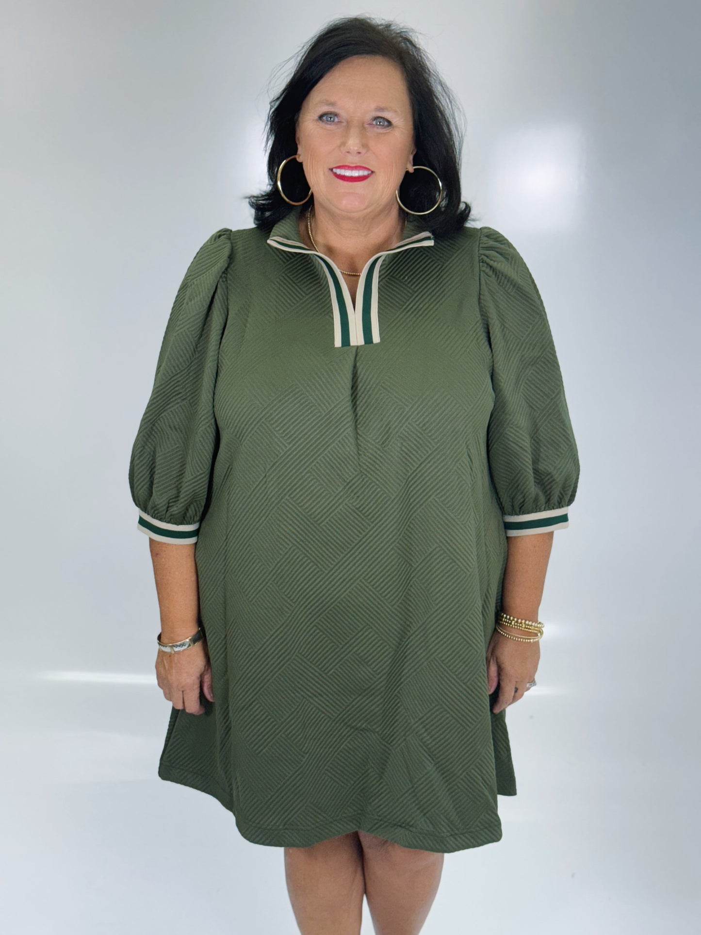 The Sloan Dress in Olive-Curvy