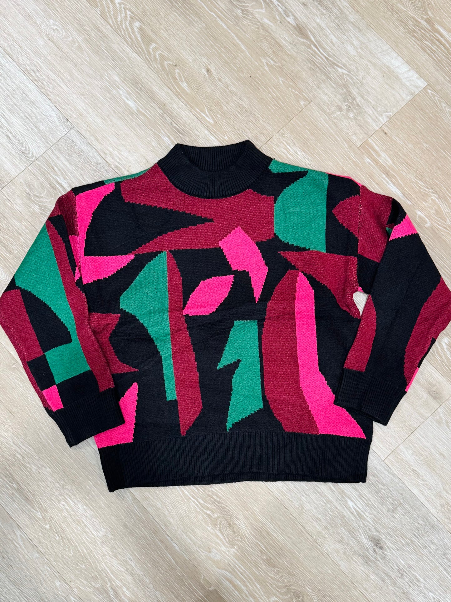 The Abstract Beauty Sweater-Black