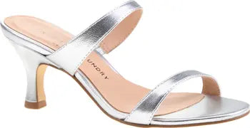 Yamila Metallic Heel in Silver