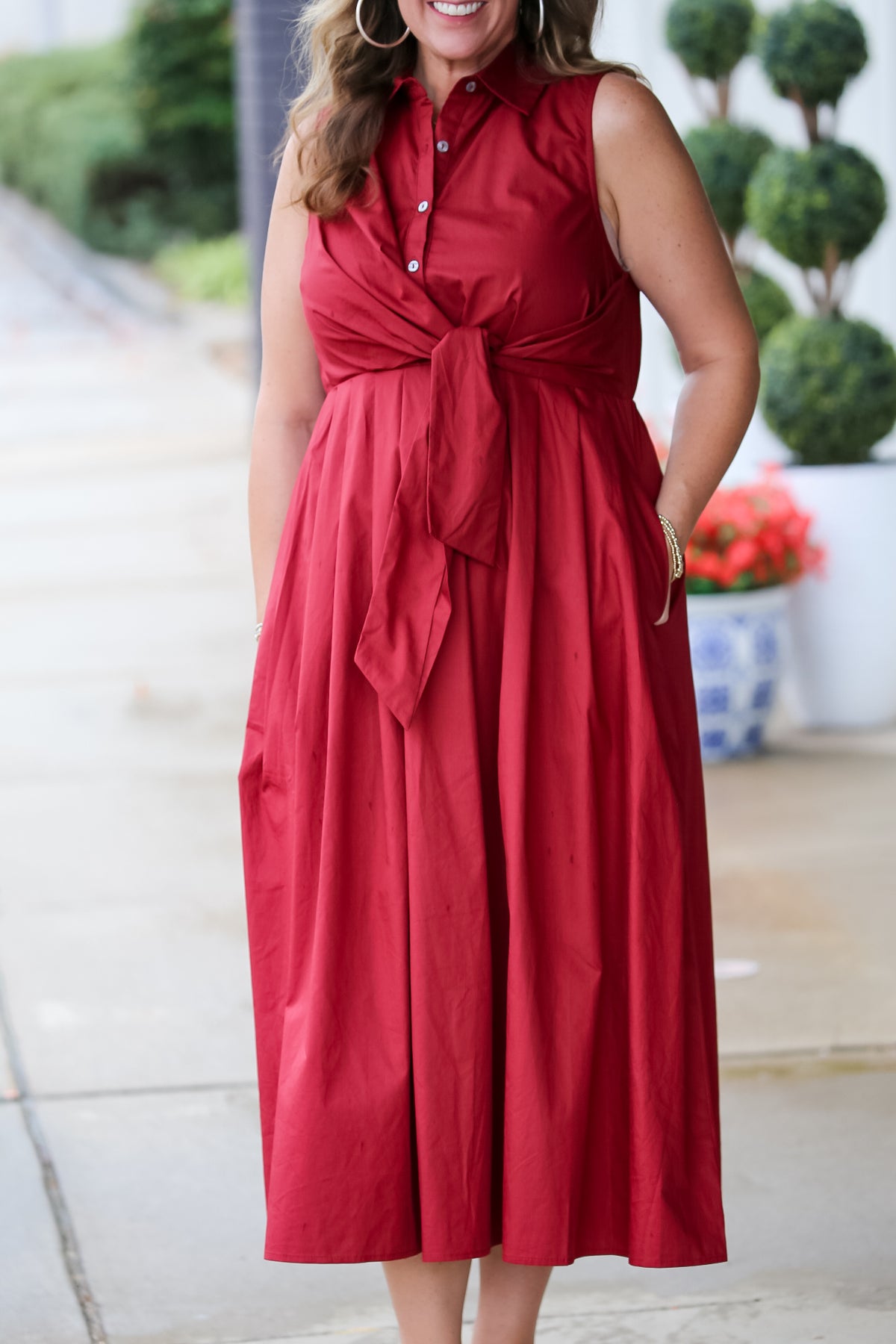 The Social Hour Midi Dress in Burgundy