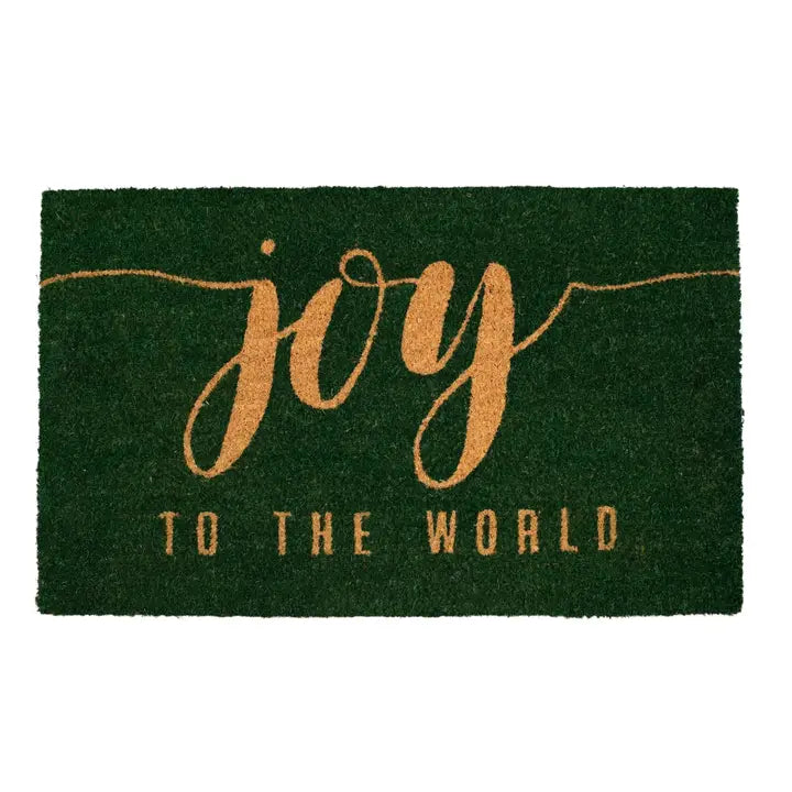 Joy Script Doormat Dark Green/Natural 18x30