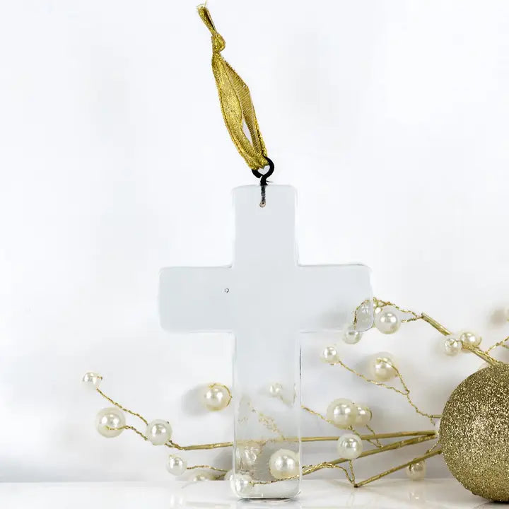 Cross Glass Ornament