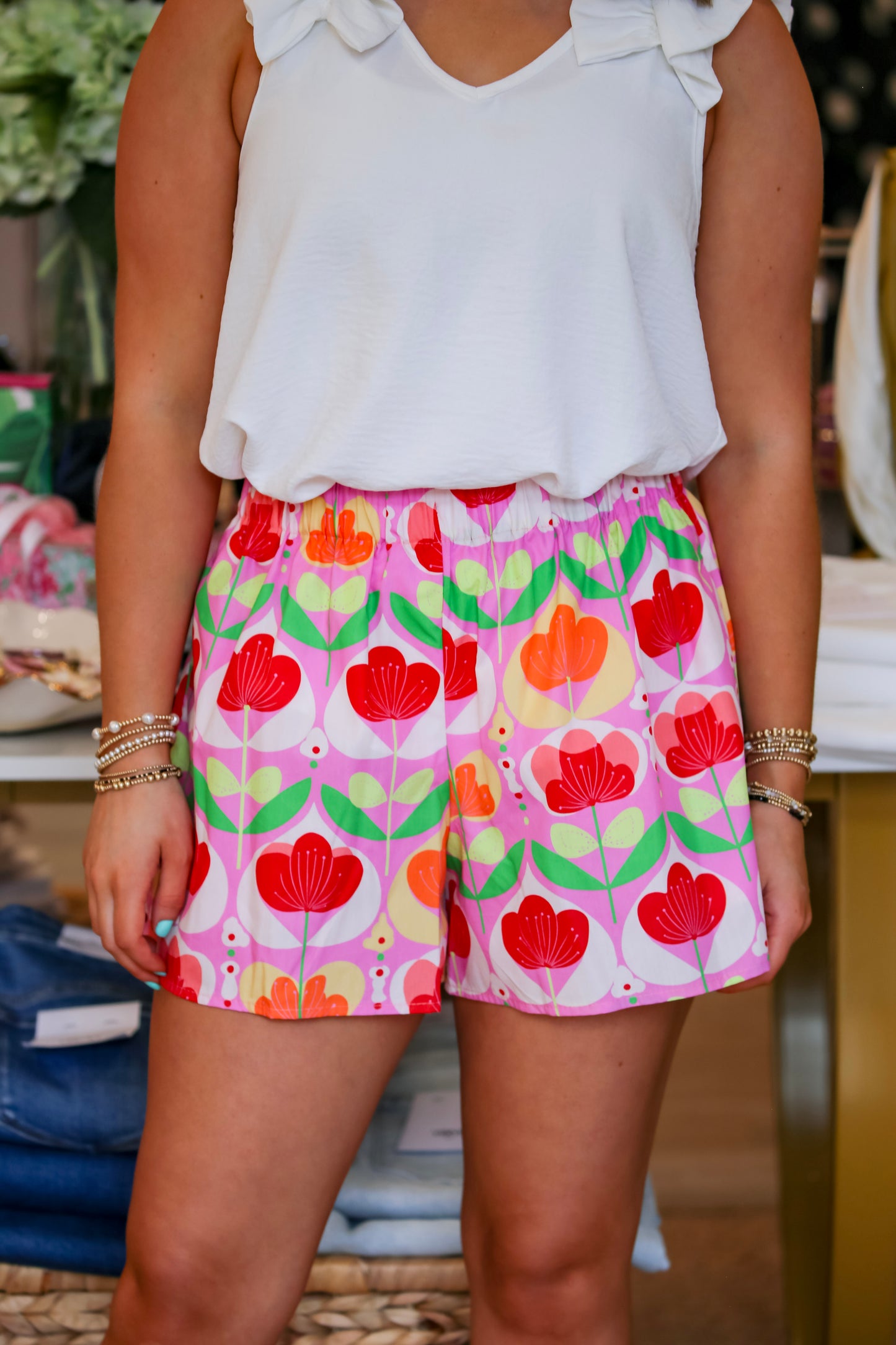 Faye Shorts-Petal Parade