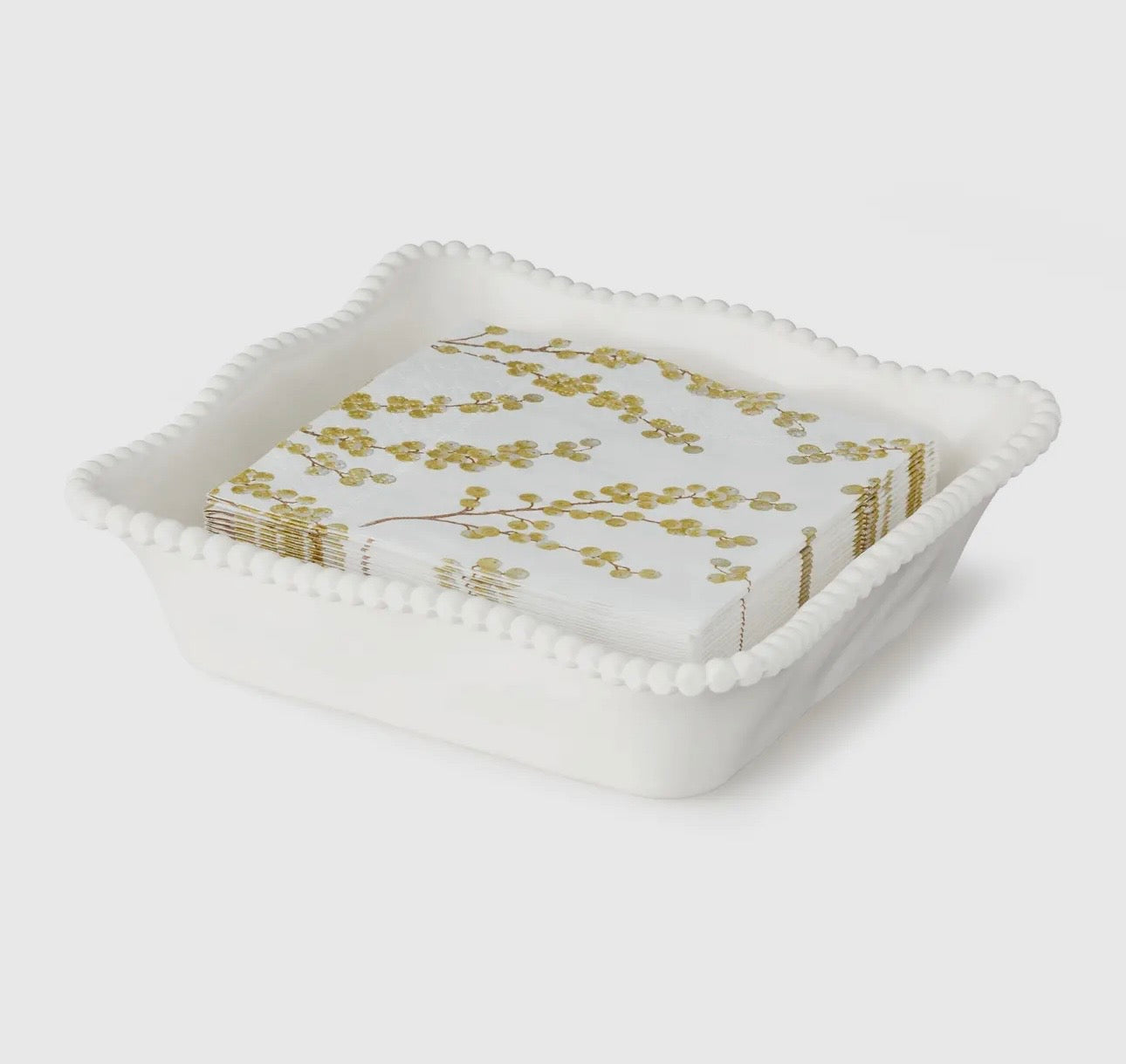 Perlette Cream Melamine Cocktail
Napkin Holder