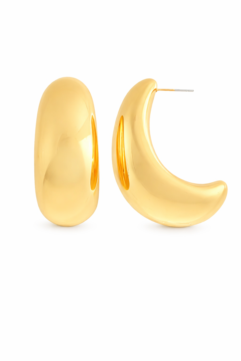 Sculpted Gold Hoops