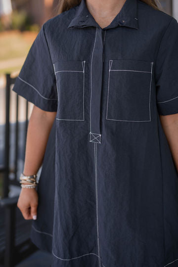 The Leah Dress in Navy