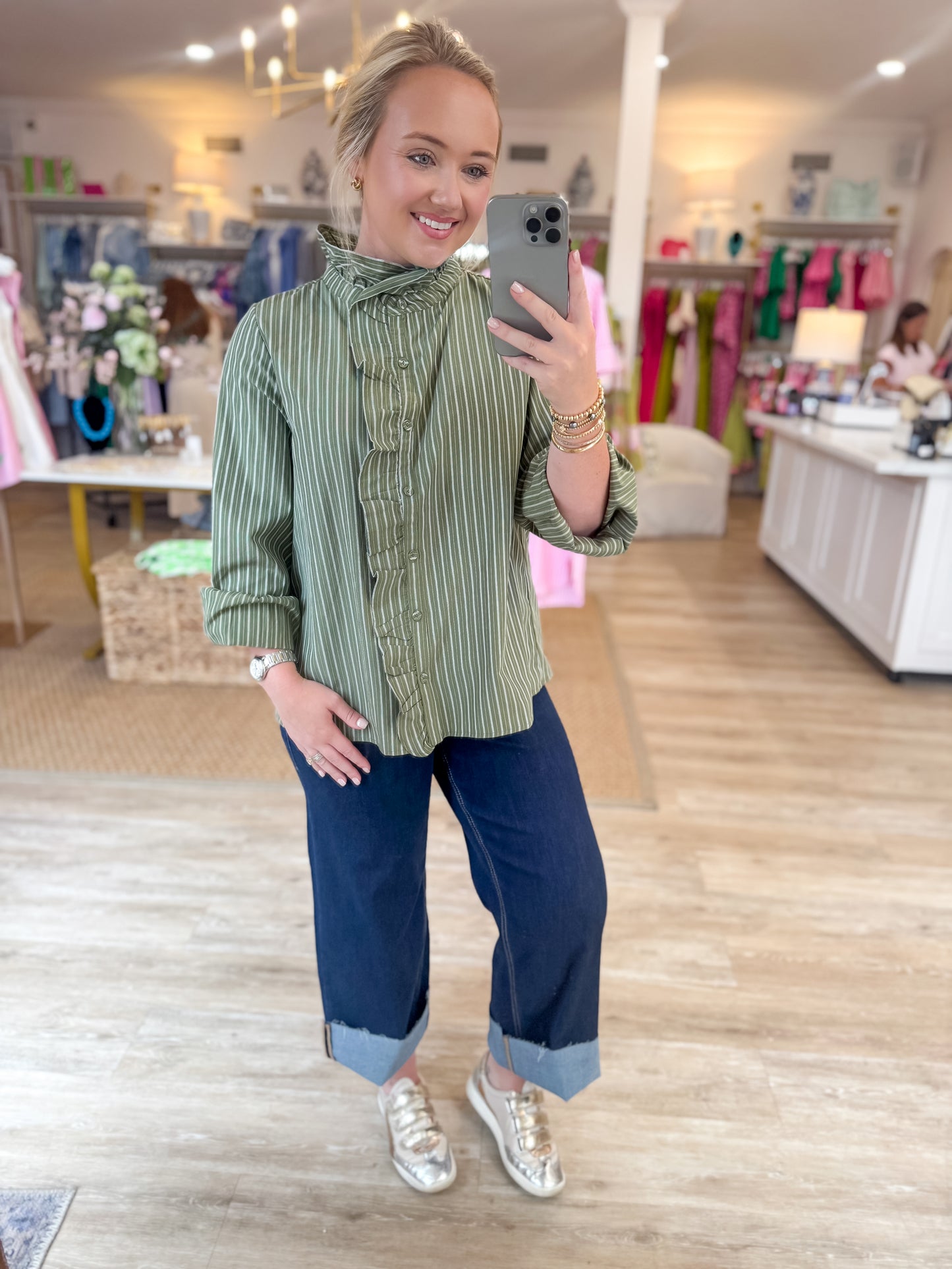 The Ruffle & Stripe Blouse