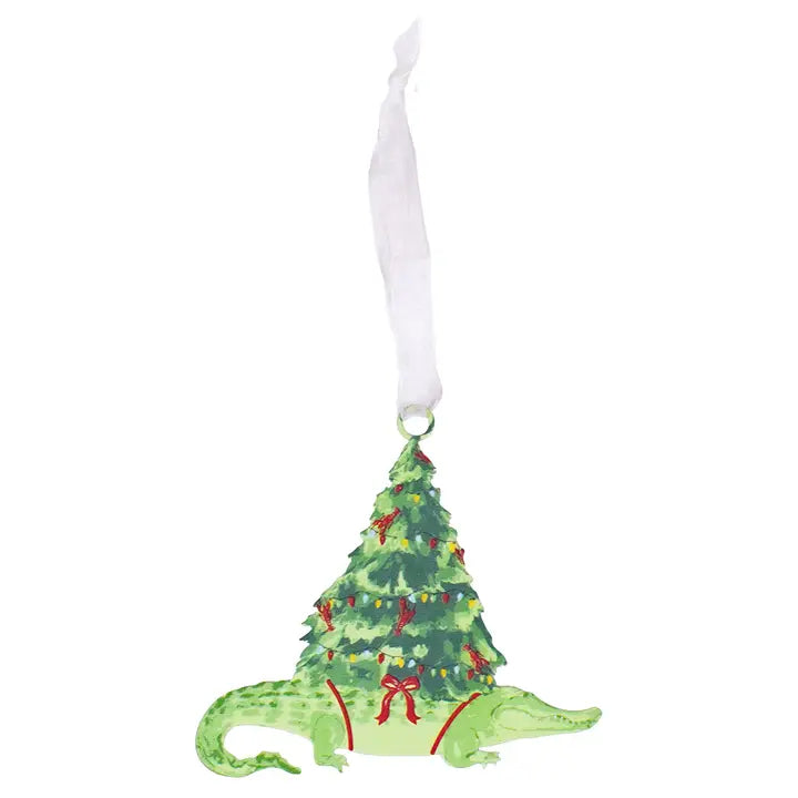 Gator Tree Galvanized Ornament Multi 4"