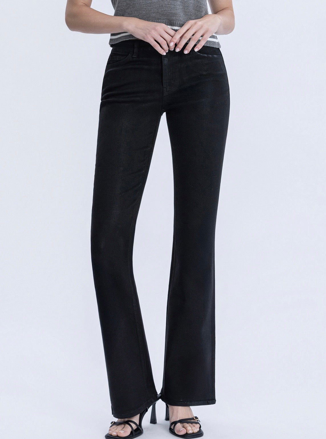 High Rise Bootcut Jeans in Black