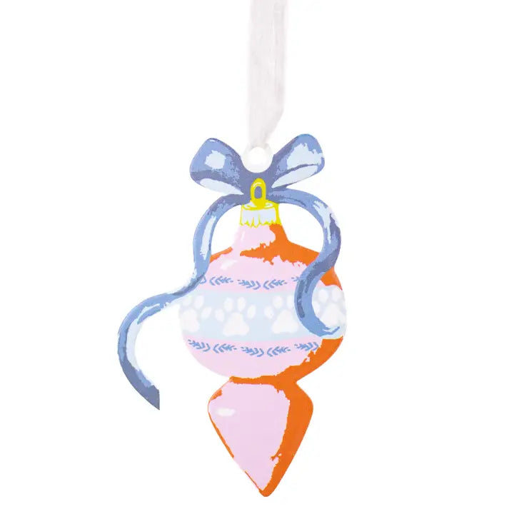 Tinsel Paw Galvanized Ornament Multi 4"