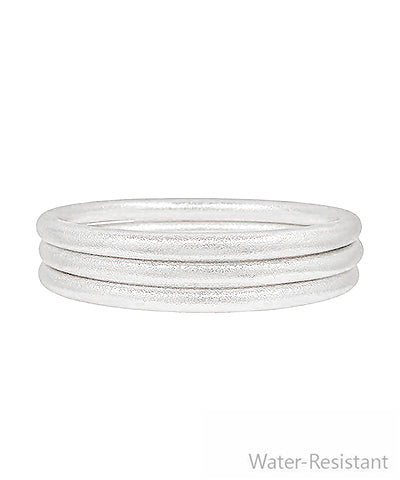 Silver Bangle Bracelet Set