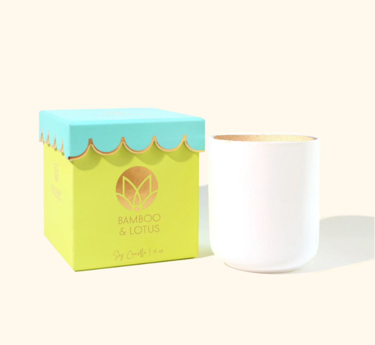 Bamboo & Lotus Scalloped Candle