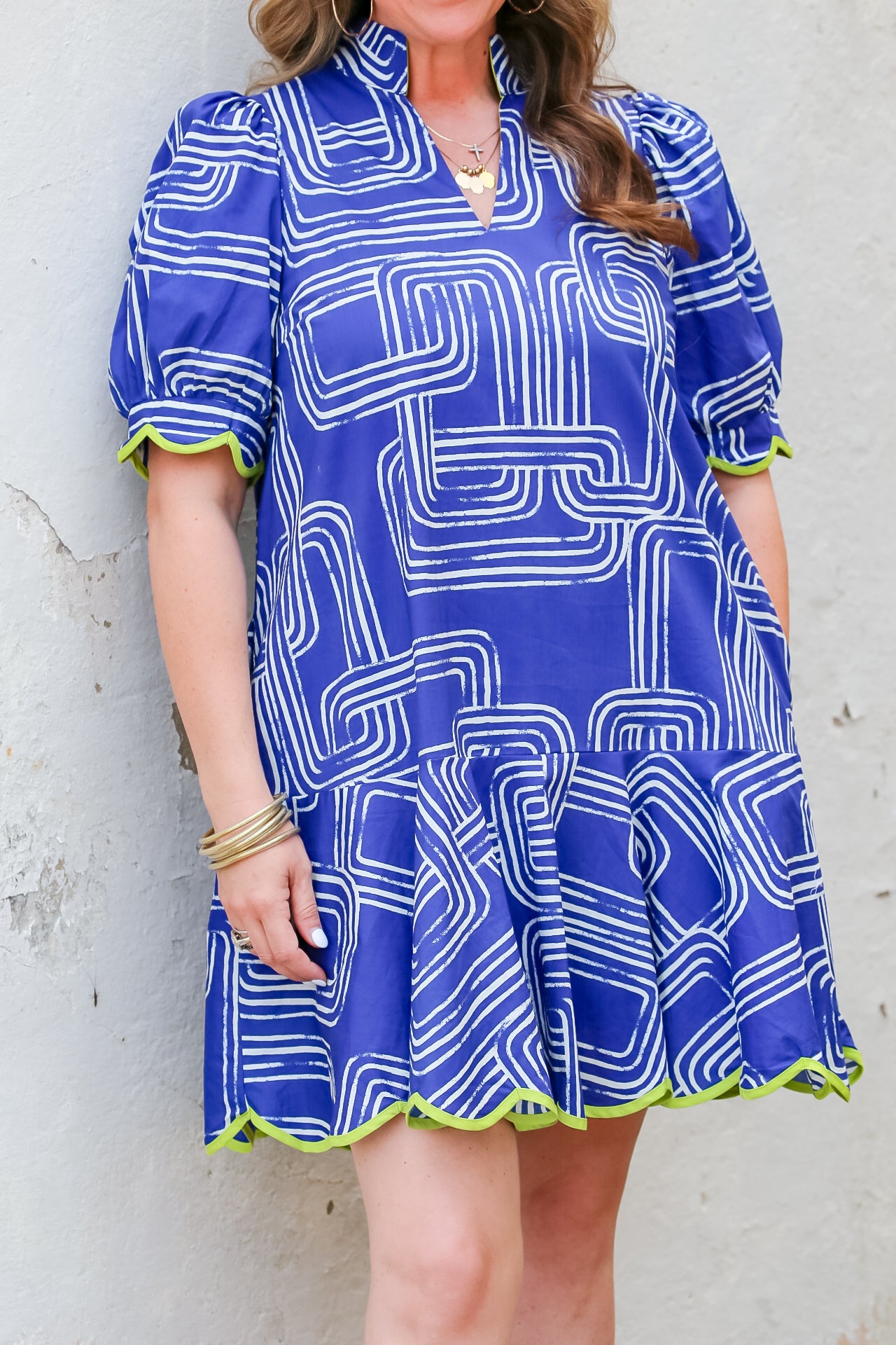 Seaside Stroll Dress in Navy