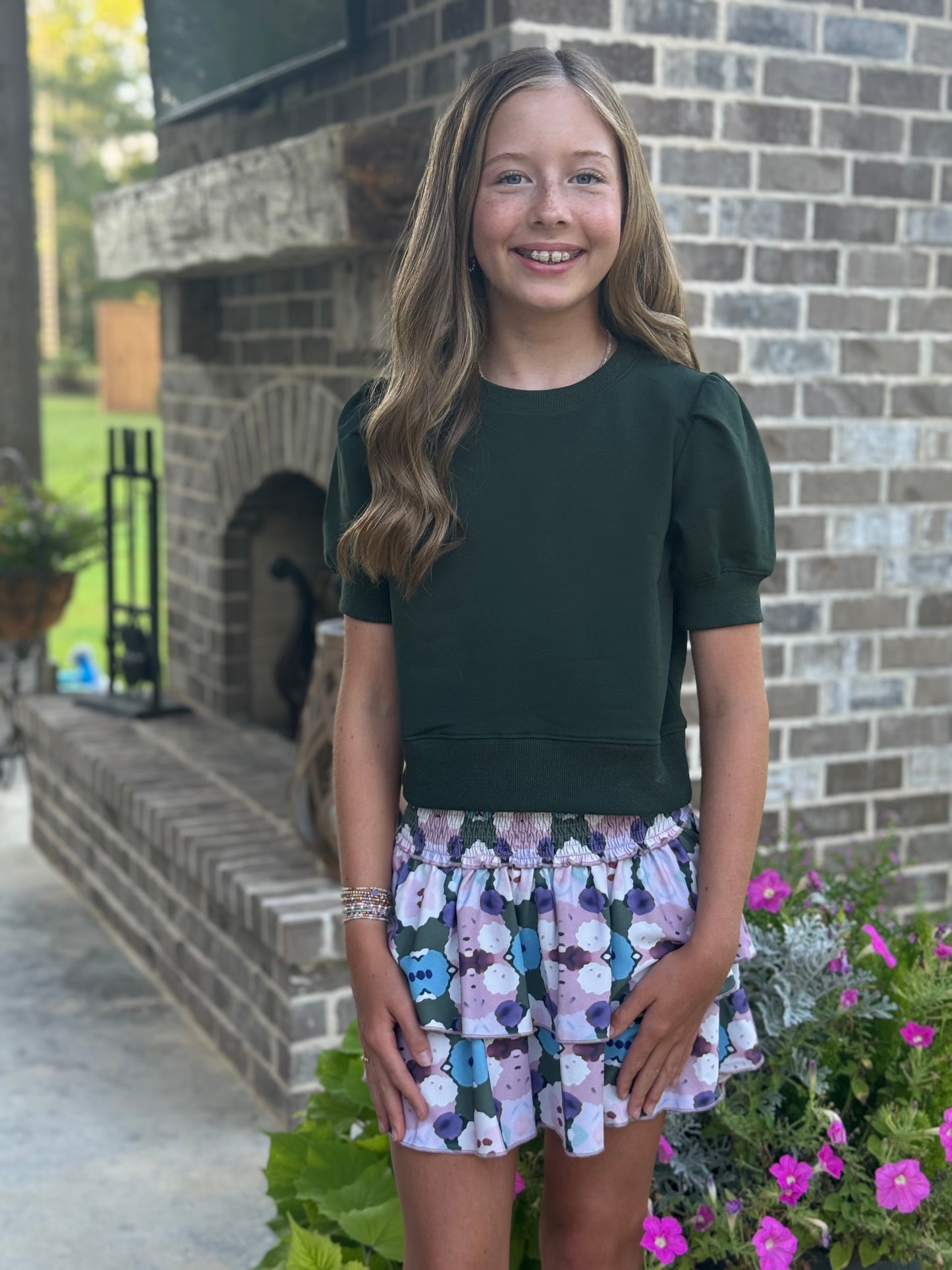 The Riley sweatshirt in Hunter Green-Tween