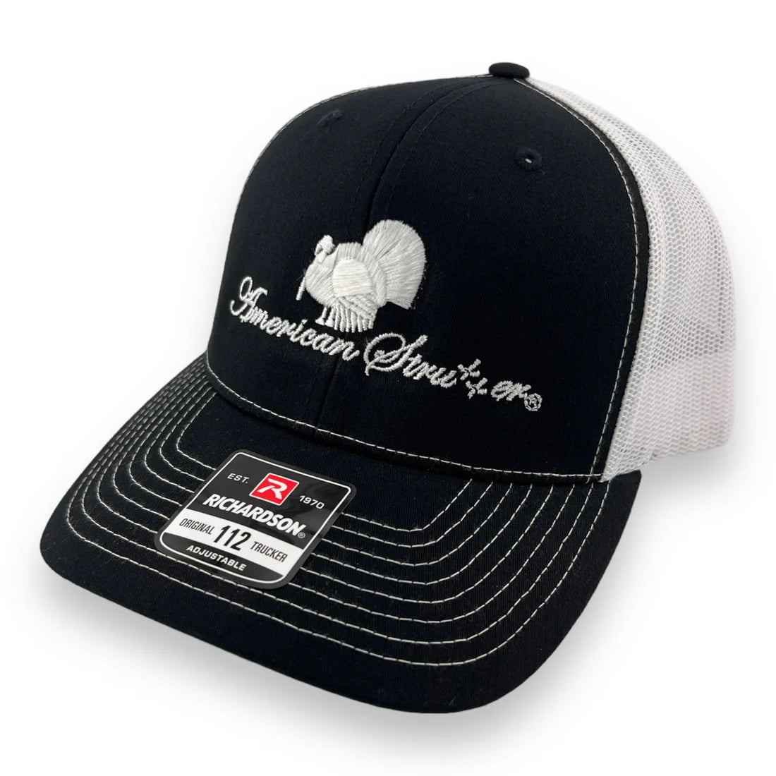 'Flatline' Snapback Hat- Black and White
