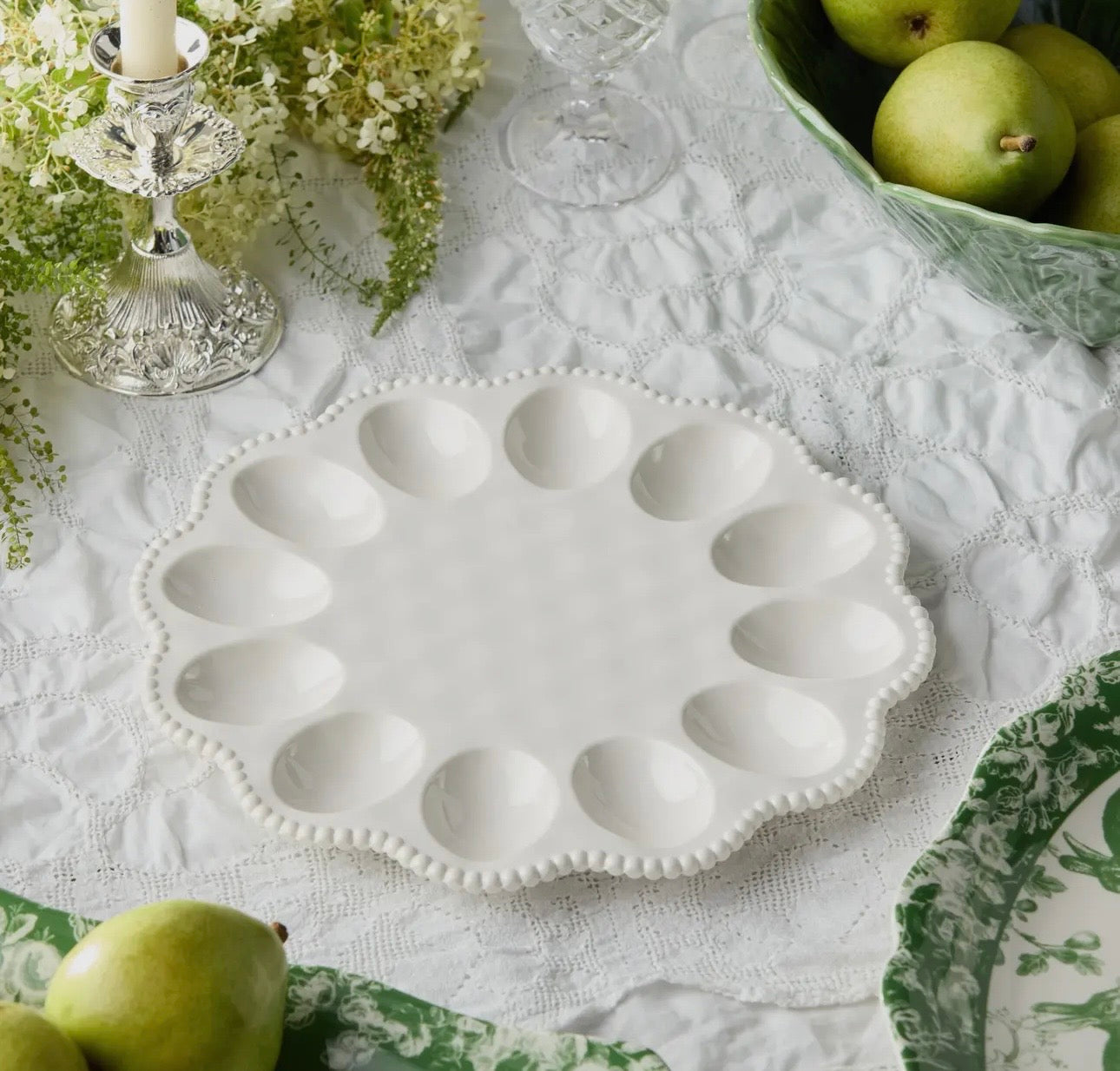 Perlette Cream Egg Plate