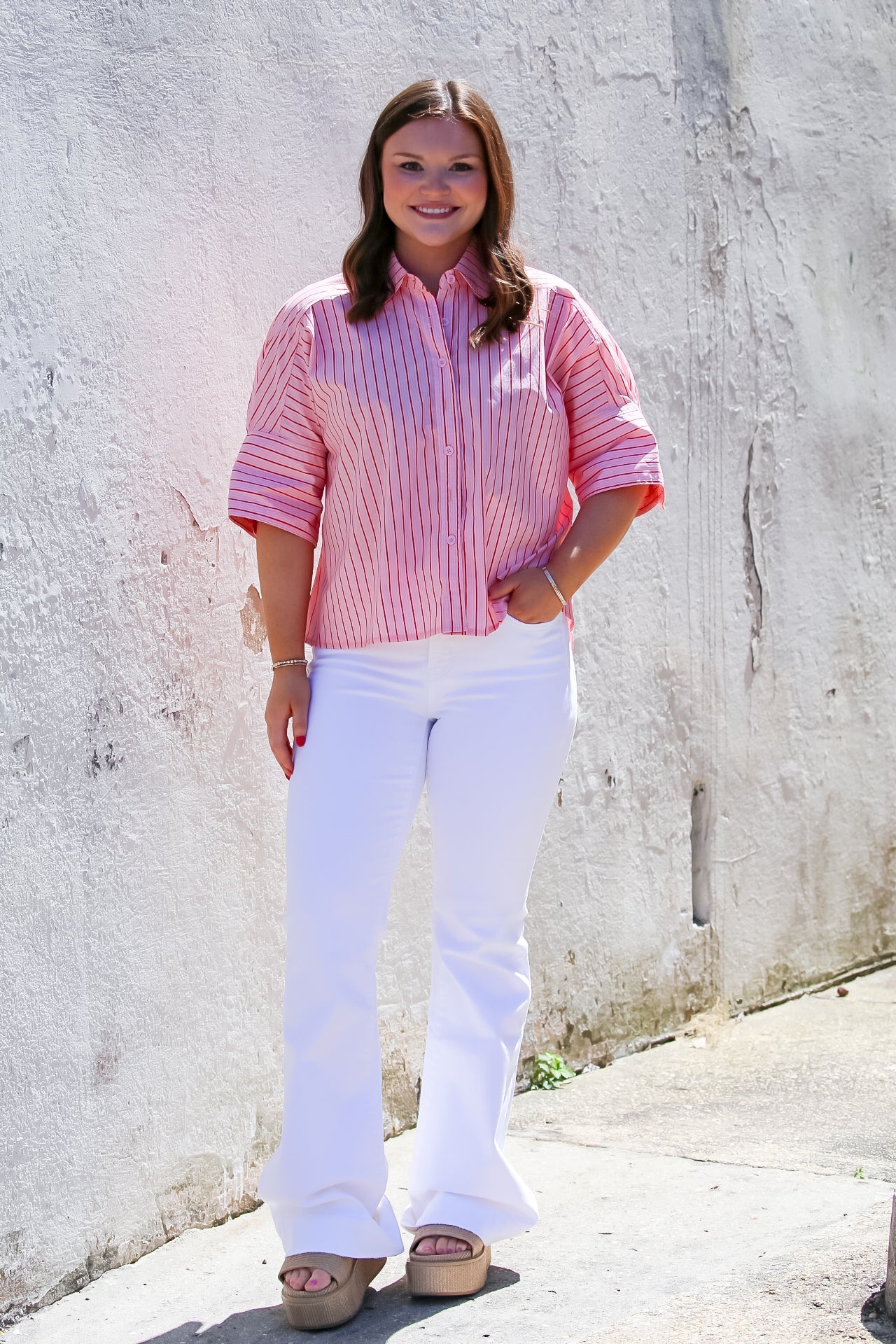The Summer Social Top in Pink