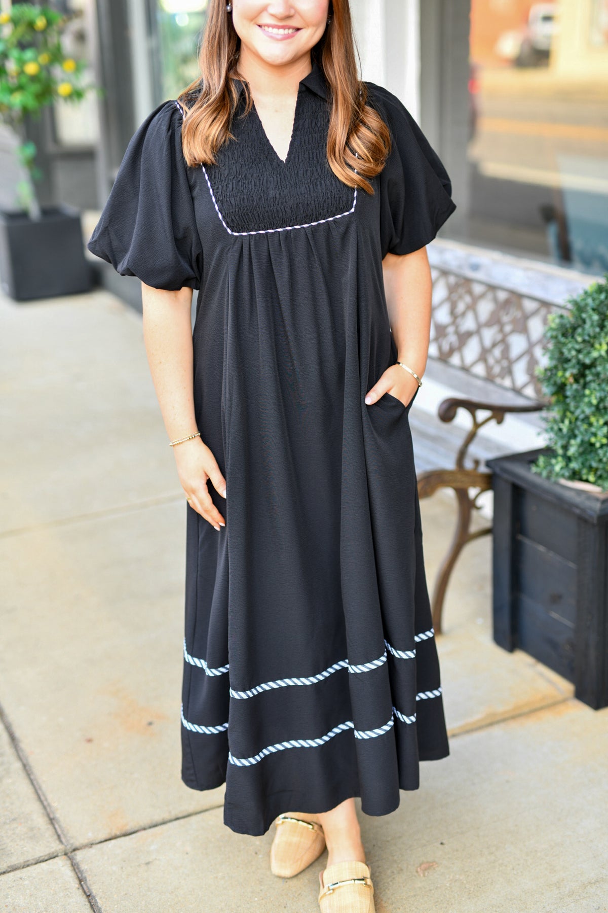 The After Five Midi Dress in Black