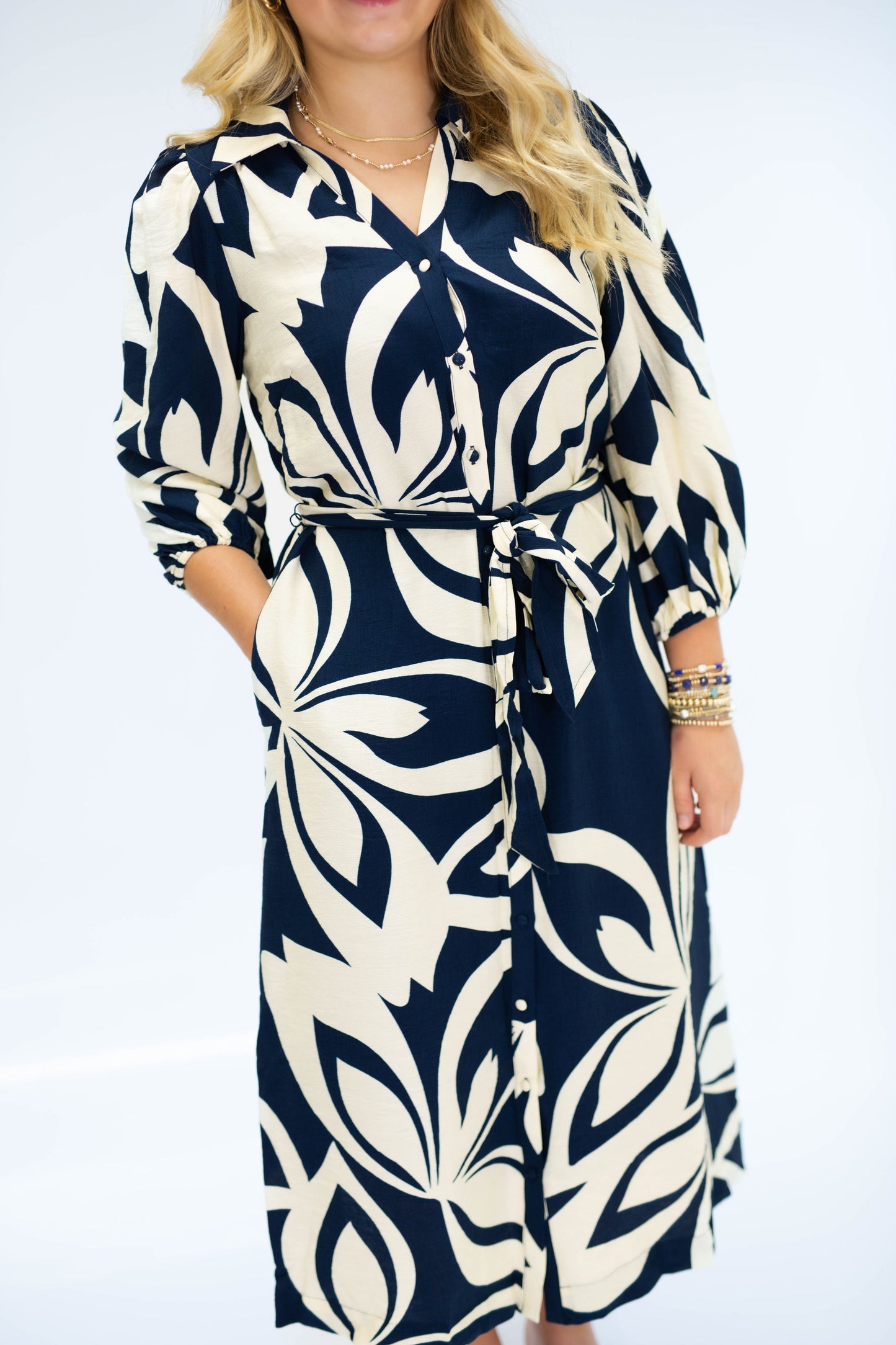 The Buffy Midi Dress in Navy