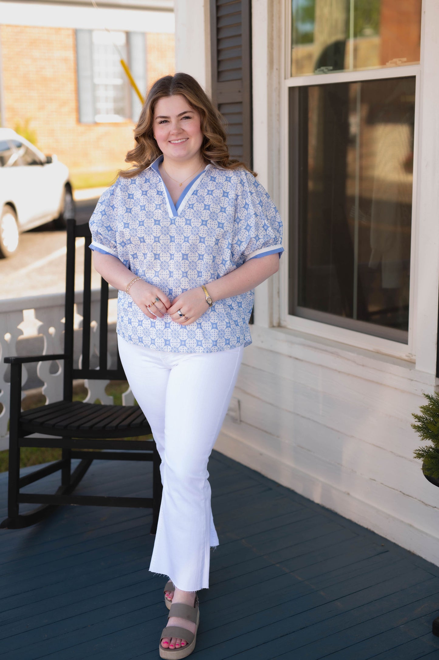 Optic White - High Rise Tonal Crop Flare