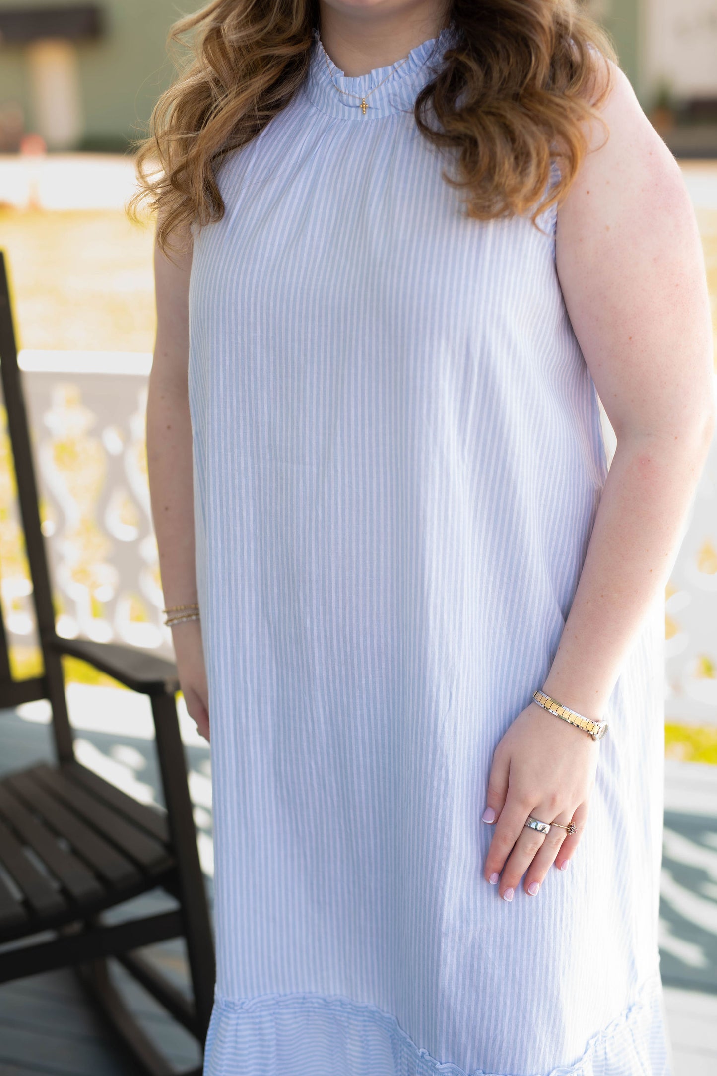 Wallis Stripe Maxi Dress Blue