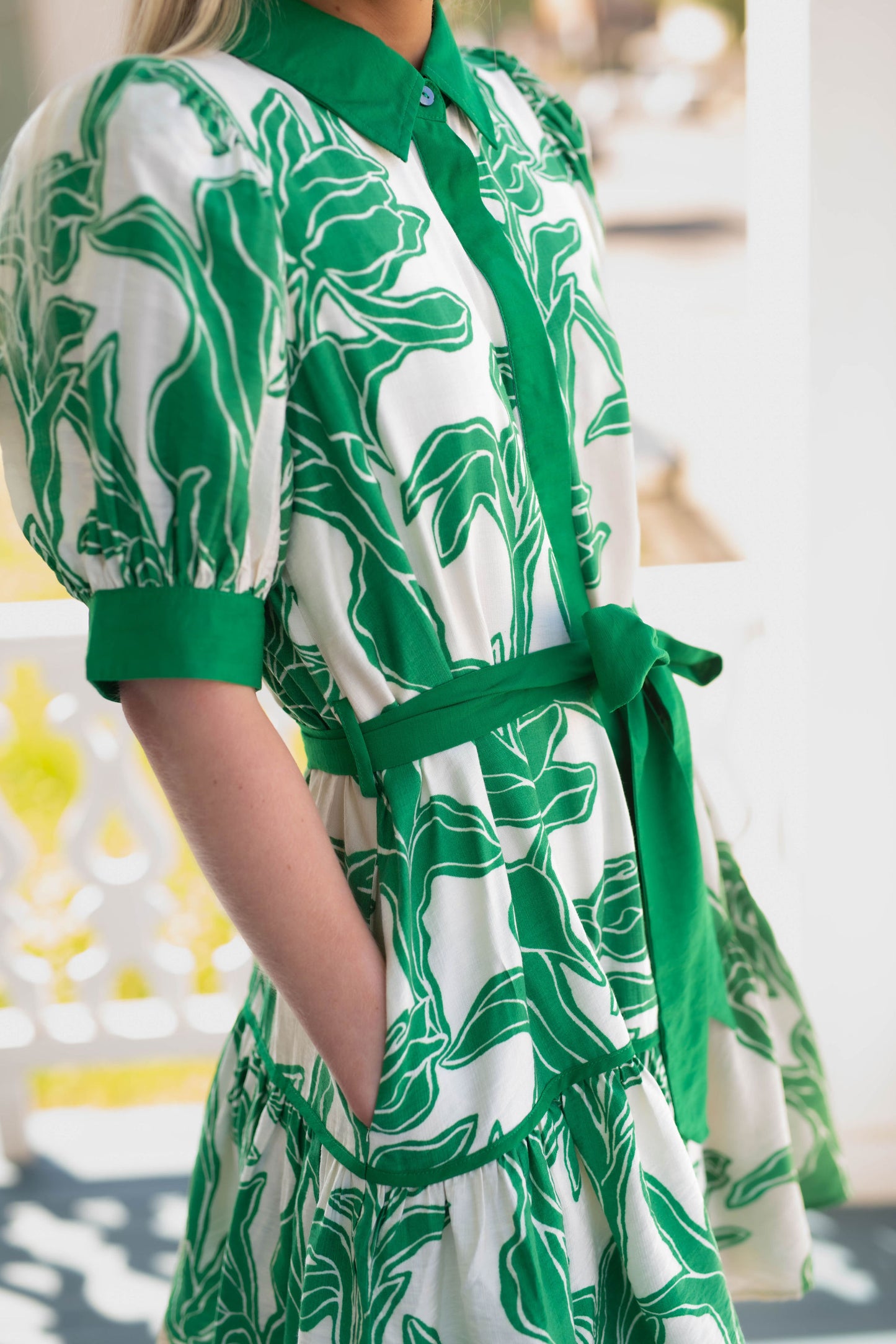 The Lala Floral Dress in Green