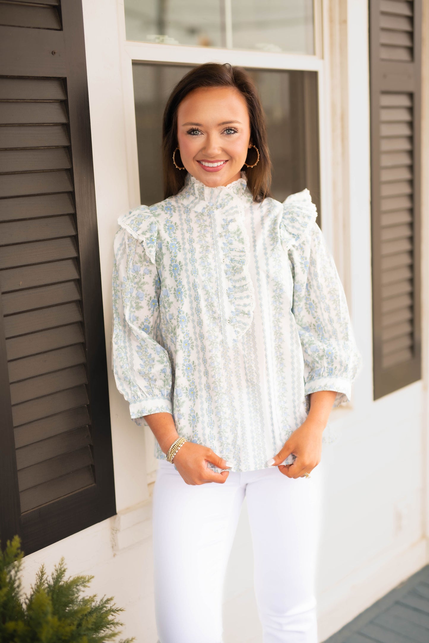 The Lauren Top in Blue