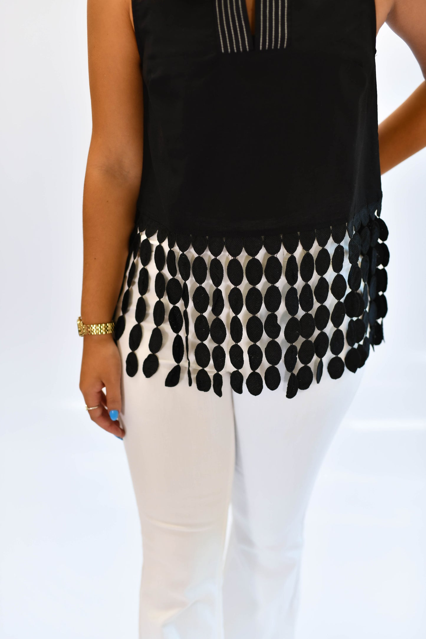 The Pippa Linen Top in Black