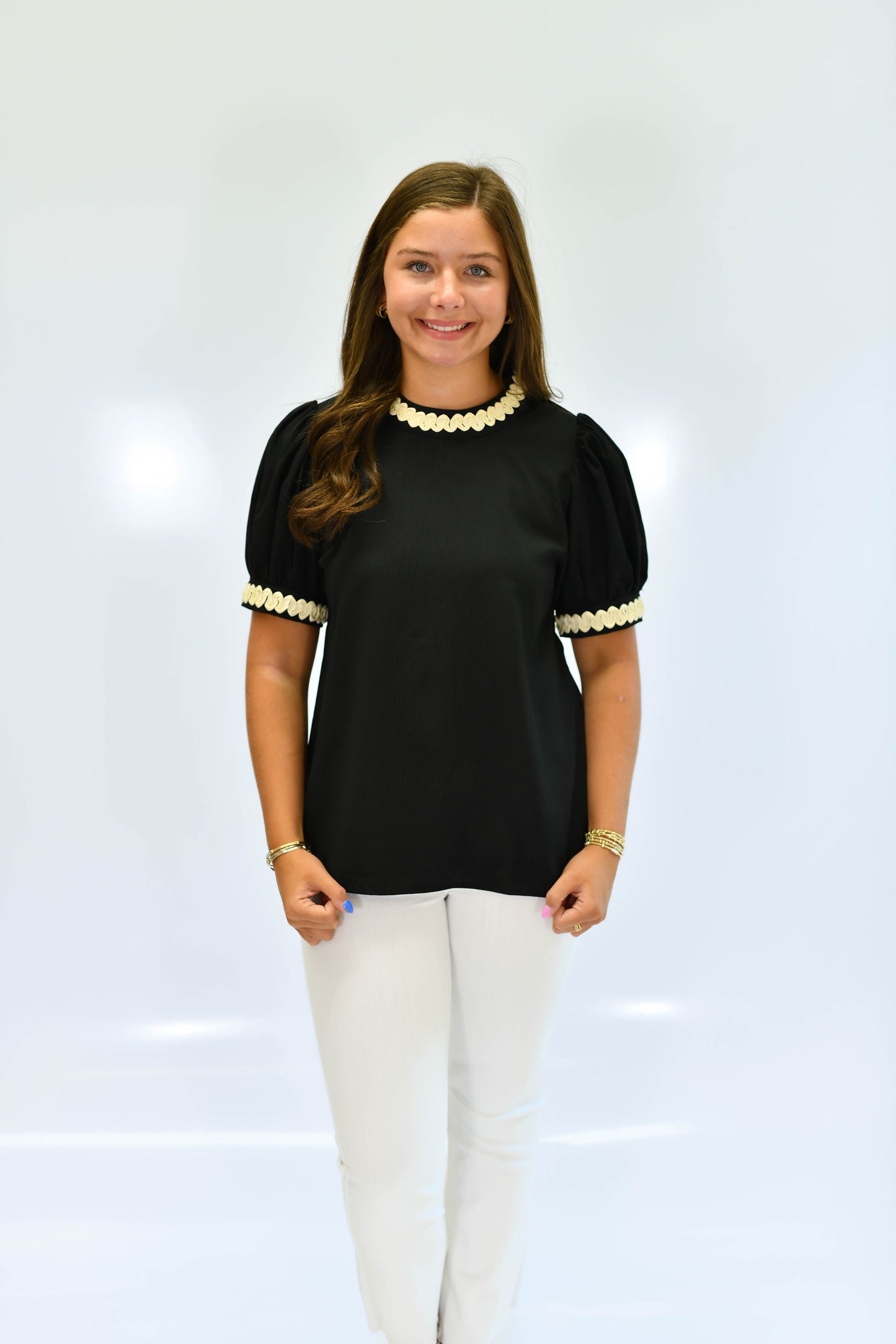 The Frilly Top in Black