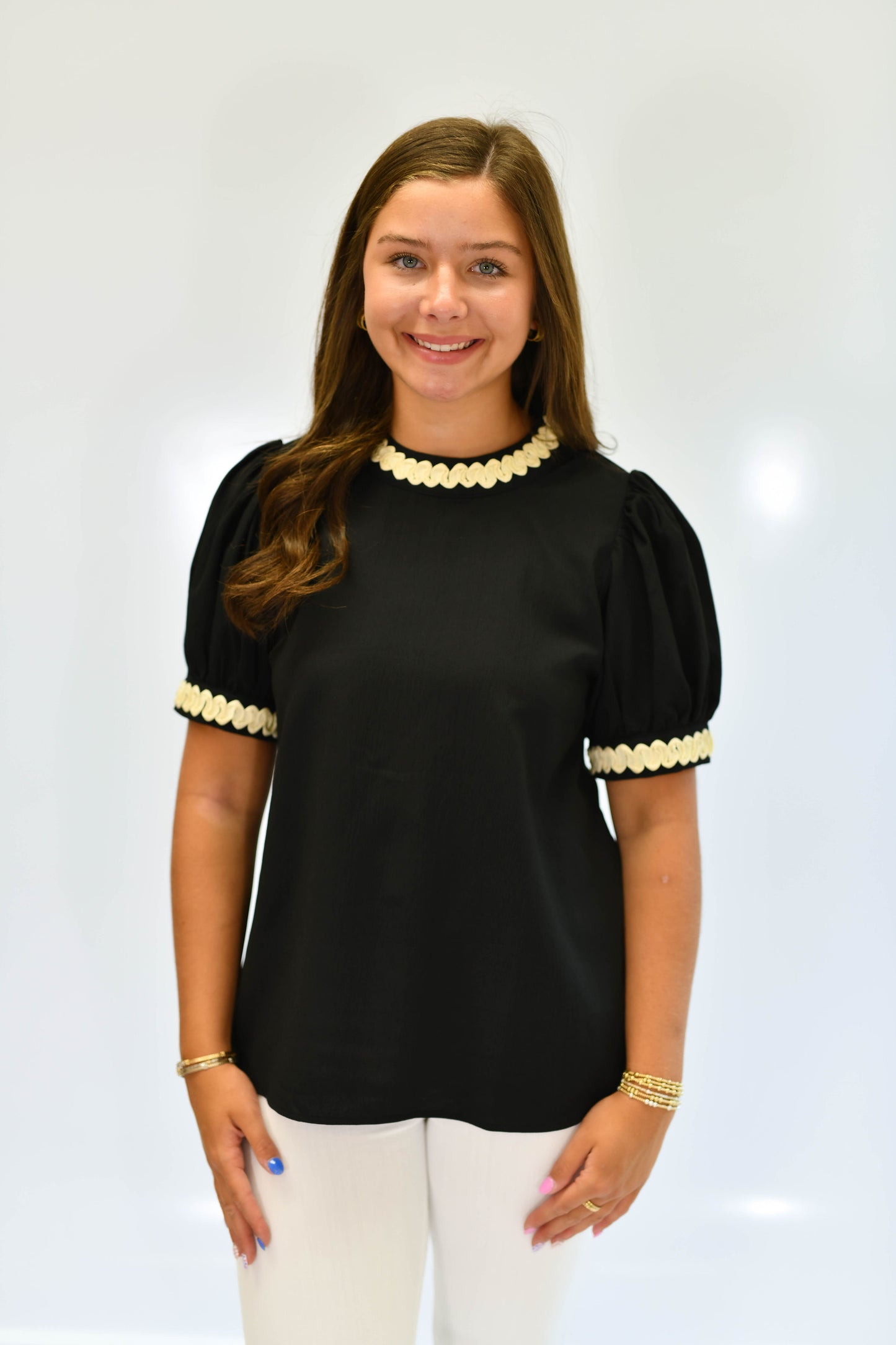 The Frilly Top in Black