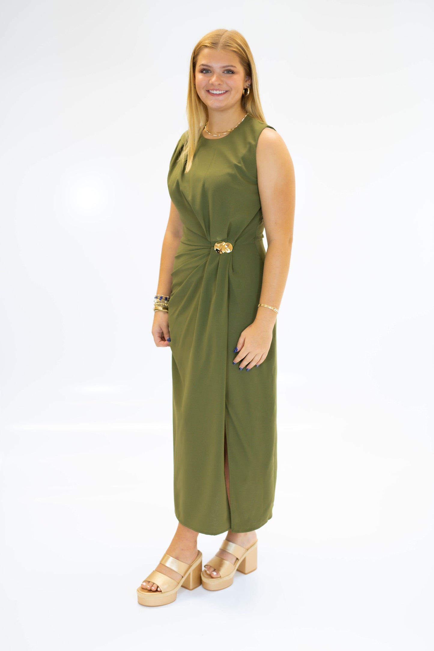The Olive Luxe Twist Midi