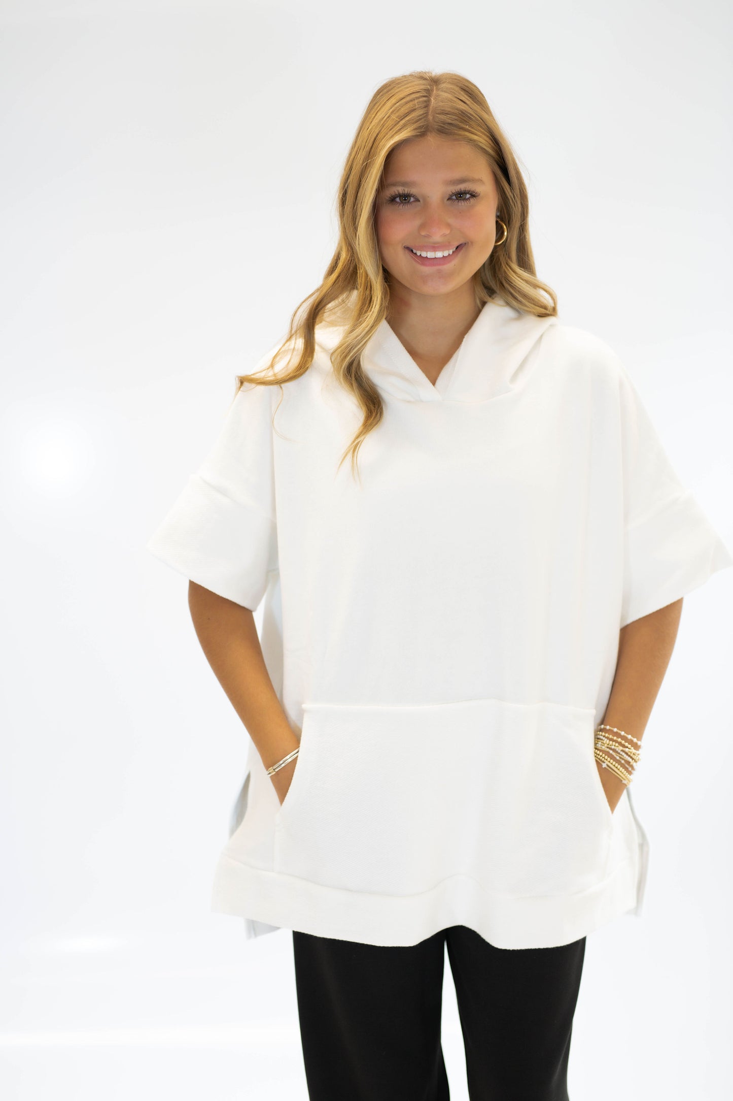 Casual Short Sleeve Hooded Top