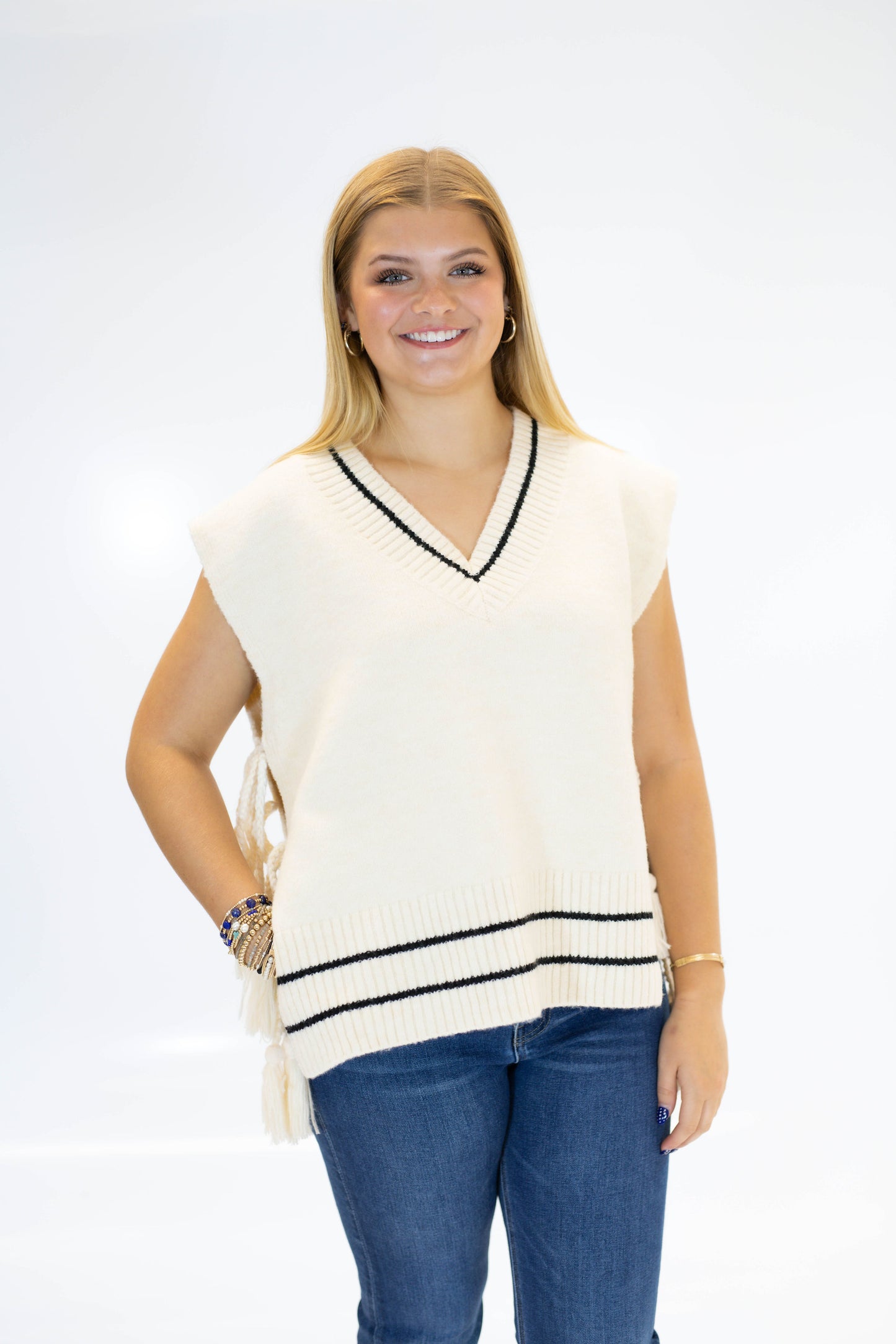 The Ivy Lane Sweater Vest- Cream