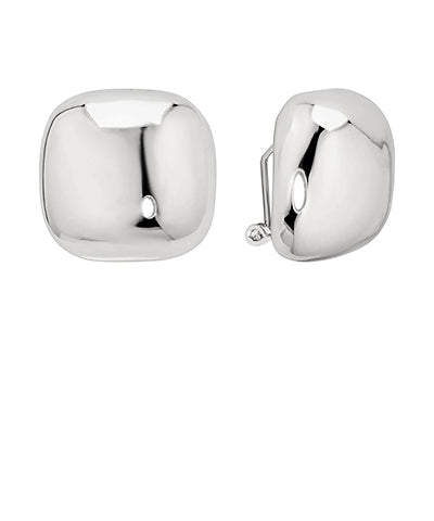 Silver Nugget Clip-On Earrings