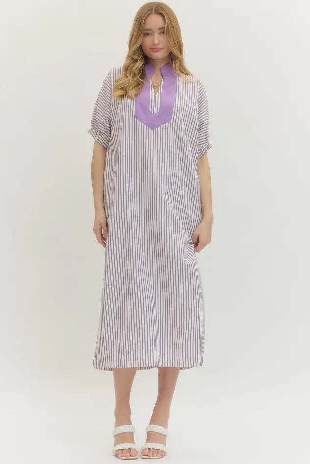 The Seaside Stripe Midi in Lavender