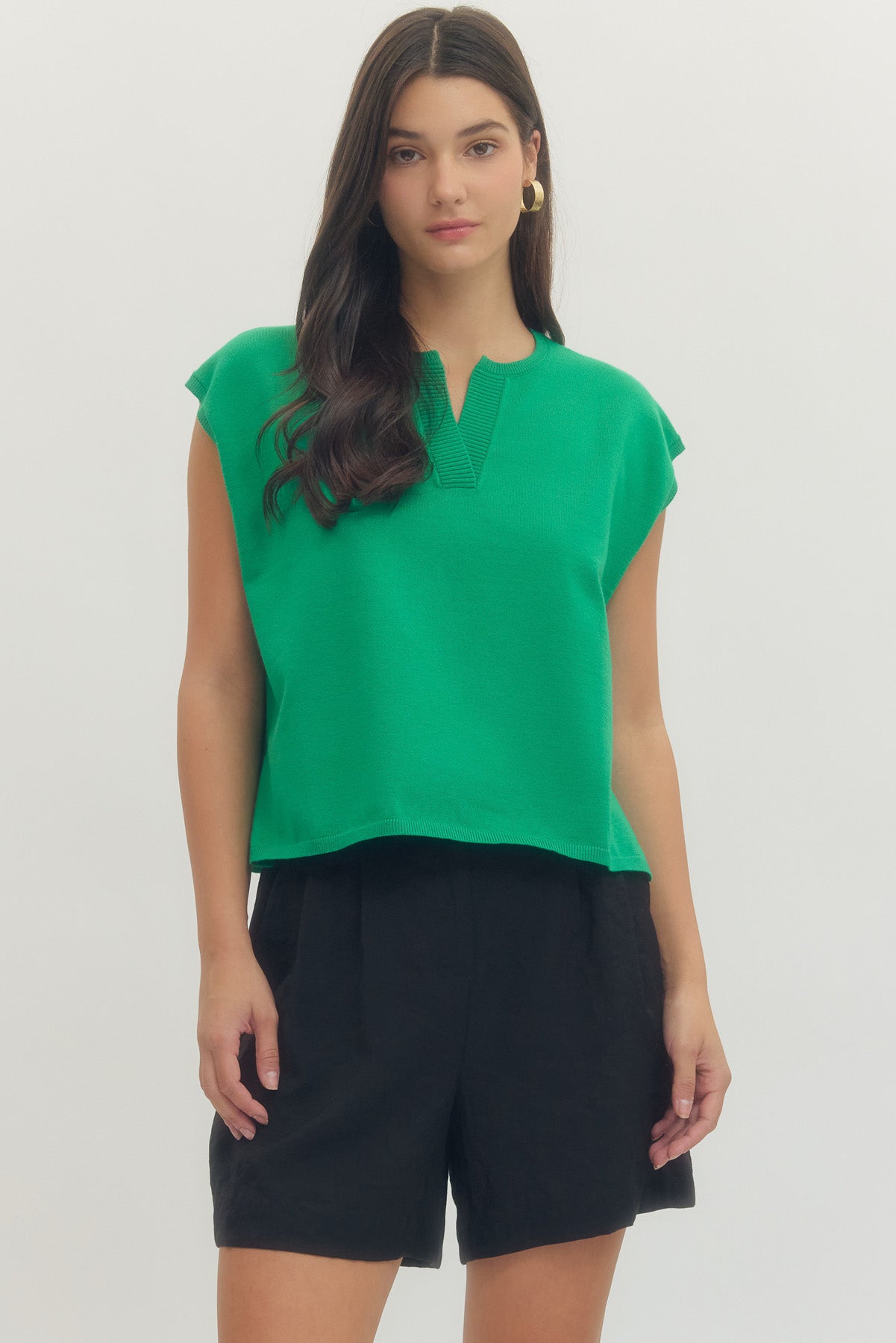 The Classic Knit Top- Green