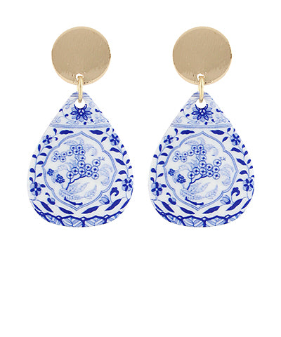 Chinoiserie Round Earrings