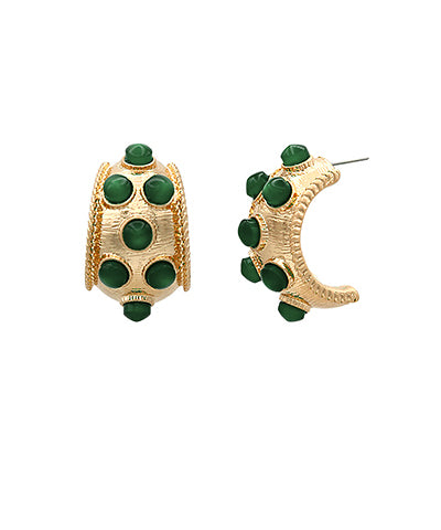 Antique Bold Hoops- Green