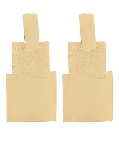 Linked Metal Square Earrings